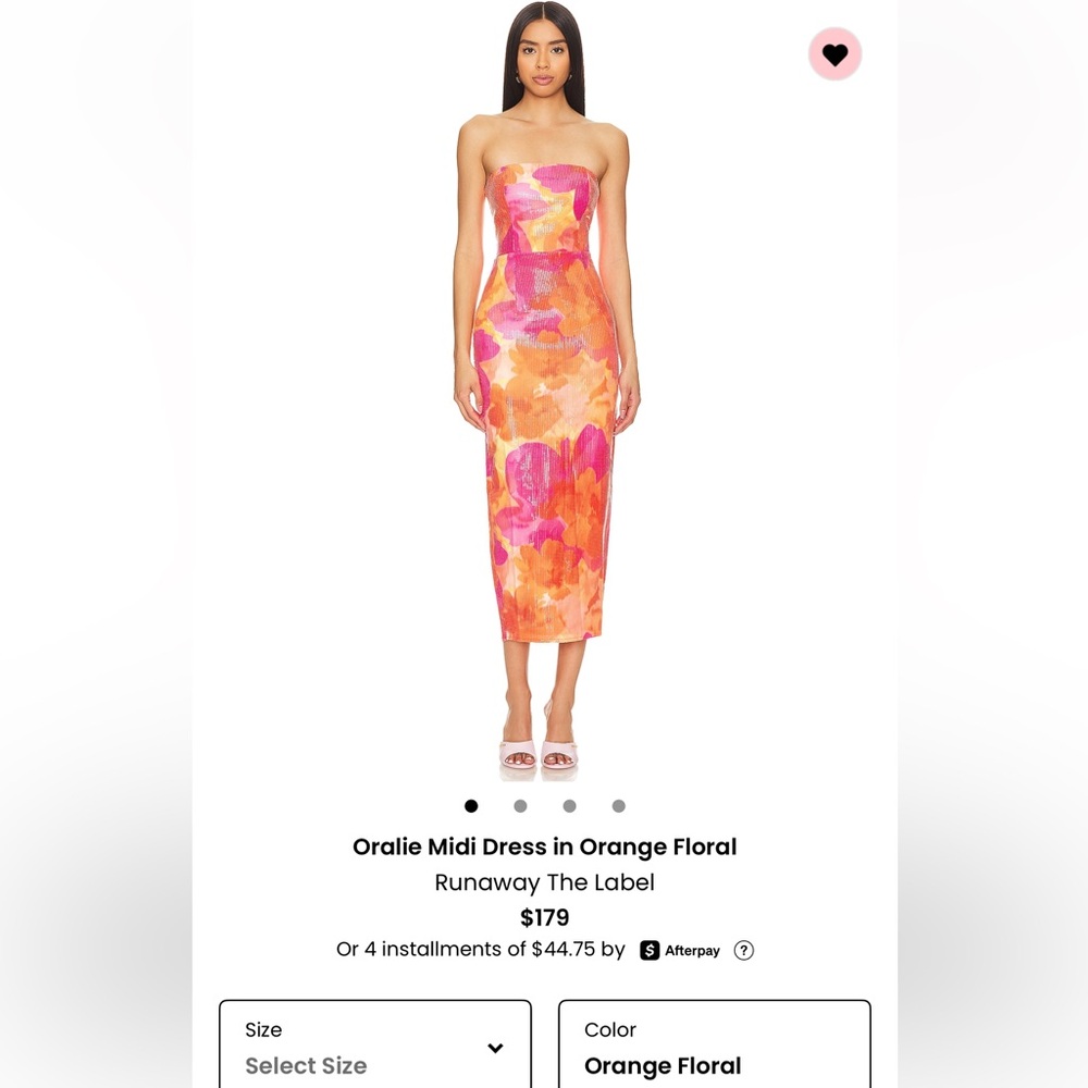 Runaway The Label Orange Floral Midi Dress